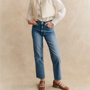 Sezane L'iconique Droit Trousers Denim - Size 6